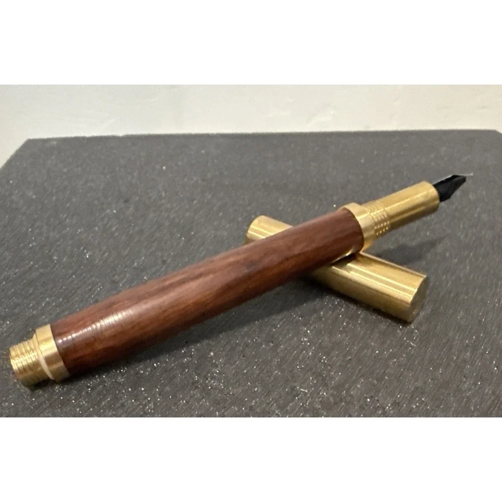 Vintage Brass Sandalwood Fountain Pen Premium Writing Gift Stationery